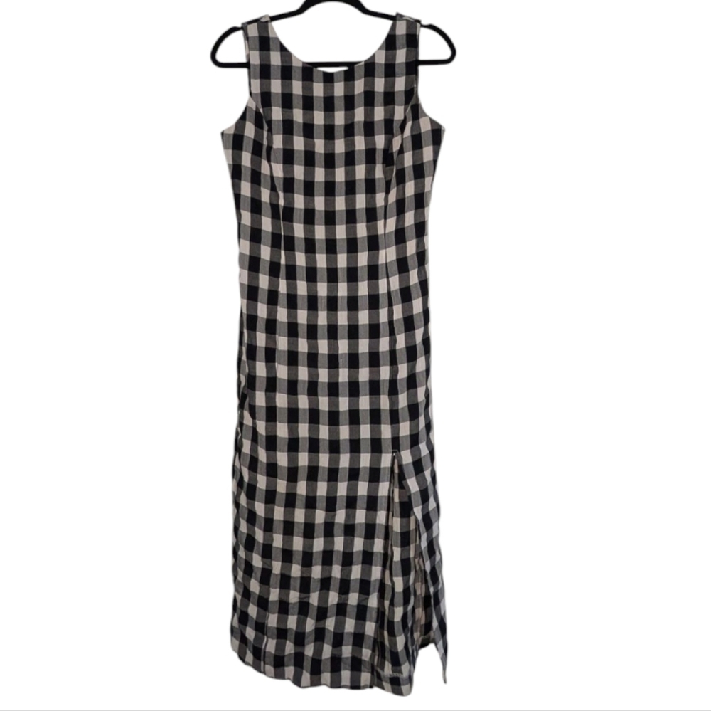 Black and White Checkered Sleeveless Dress